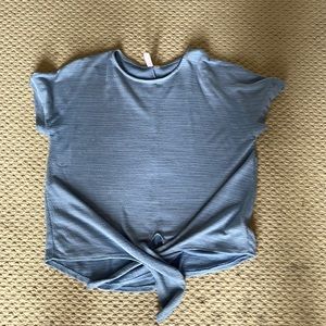 Blue front tie t shirt
